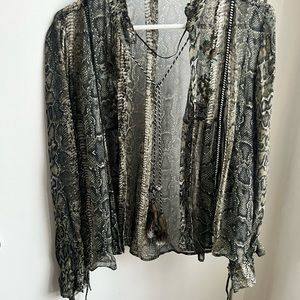 Snake Sprint Zara Blouse with Tassels - size XS